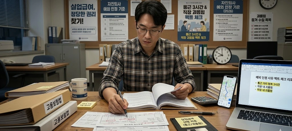 통근 거리 왕복 3시간 초과에 따른 실업급여 인정 기준