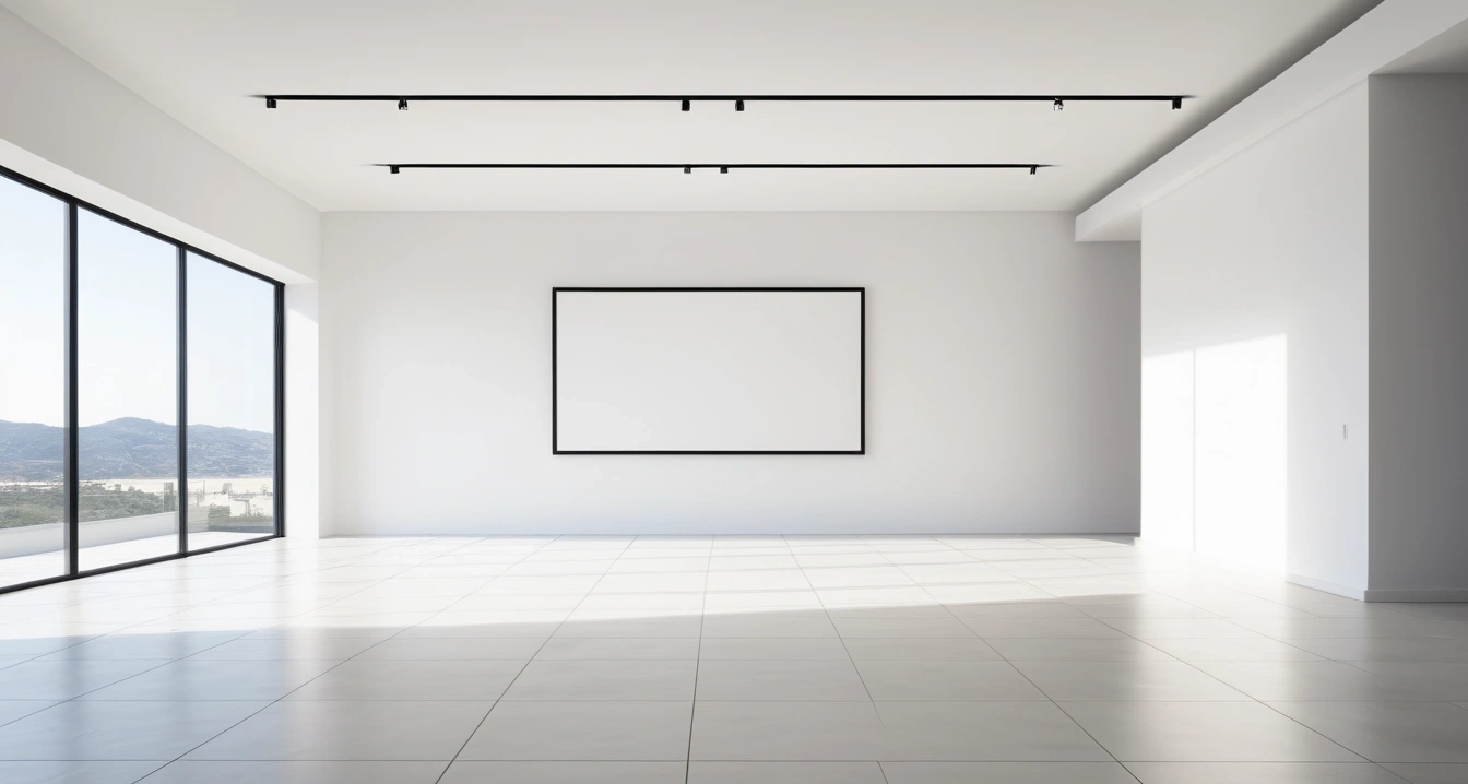 광고 차단 프로그램 - 모바일 스마트폰 환경의 광고 차단 최적화 전략 (a high-end ad blocker displayed in a modern bright showroom, clean minimalist interior, no people)