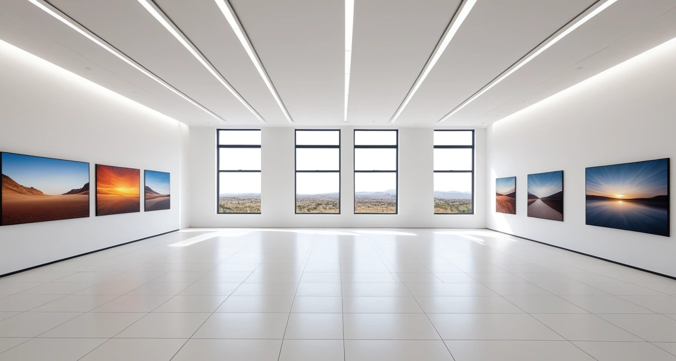 알고리즘 - 알고리즘 우선순위와 스마트폰 시스템 속도 저하의 상관관계 (a high-end algorithm displayed in a modern bright showroom, clean minimalist interior, no people)