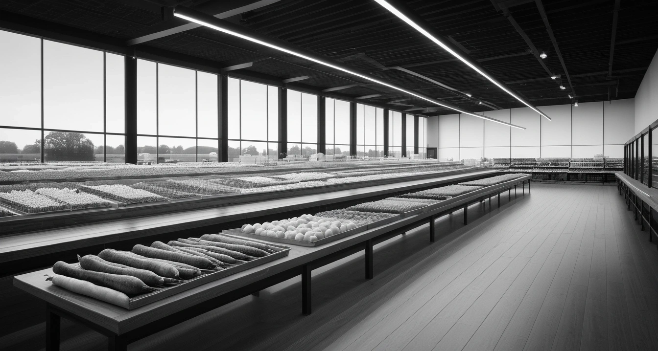 당근마켓 - 중고 의류 및 잡화 거래 시 비대면 문고리 전달의 장점과 한계 (a sleek modern Carrot Market on a clean wooden desk, minimalist aesthetic, soft lighting, no people)