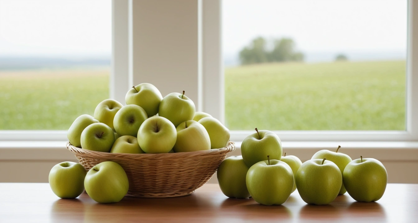 직거래 - 비대면 결제 시 안전한 입금 방식과 에스크로 서비스 활용 (concept of direct transaction, a neat arrangement of healthy daily vitamins and fresh green apples, wellness concept, no people)