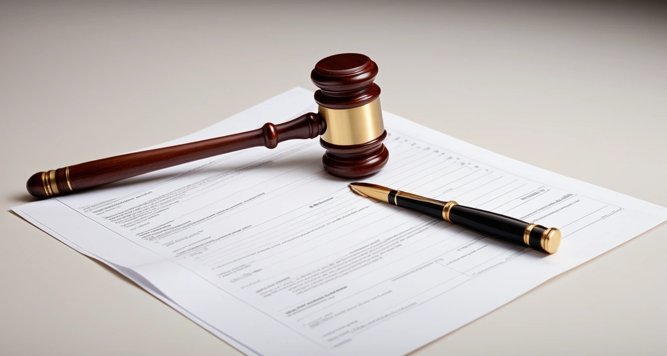 일회용 컵 - 재활용 선별장 효율을 높이는 폐기물 압착 기술 (concept of disposable cups, close-up of a classic brass legal gavel resting on official documents, professional lighting, no people)