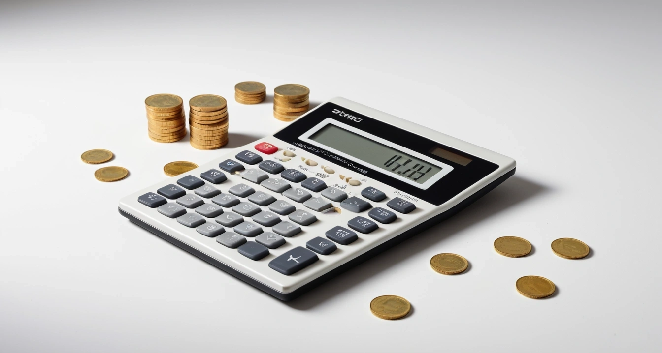 절약 - 교통비 절약을 위한 대중교통 및 유류비 관리 (concept of saving, a neat arrangement of official forms, a modern calculator, and neat coins, finance aesthetic, no people)