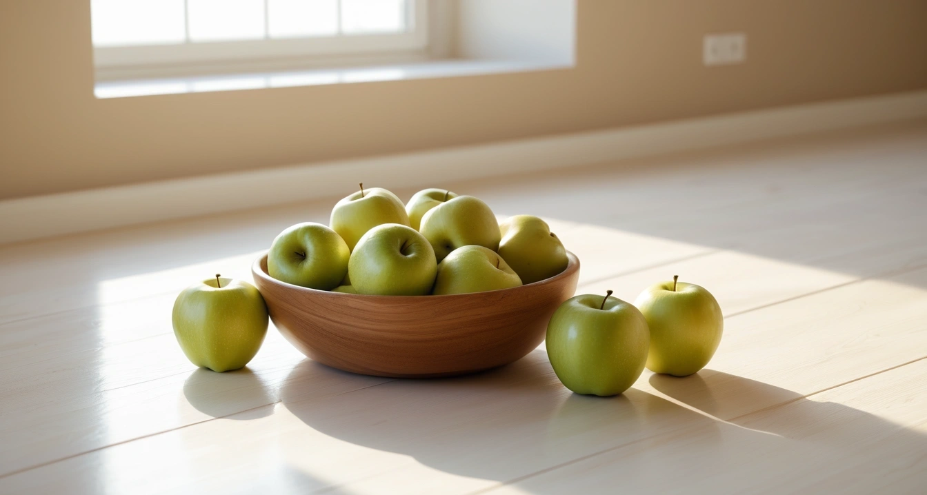빨래 - 천연 탈취제를 활용한 세탁물 건조 비결 (concept of wash, a neat arrangement of healthy daily vitamins and fresh green apples, wellness concept, no people)