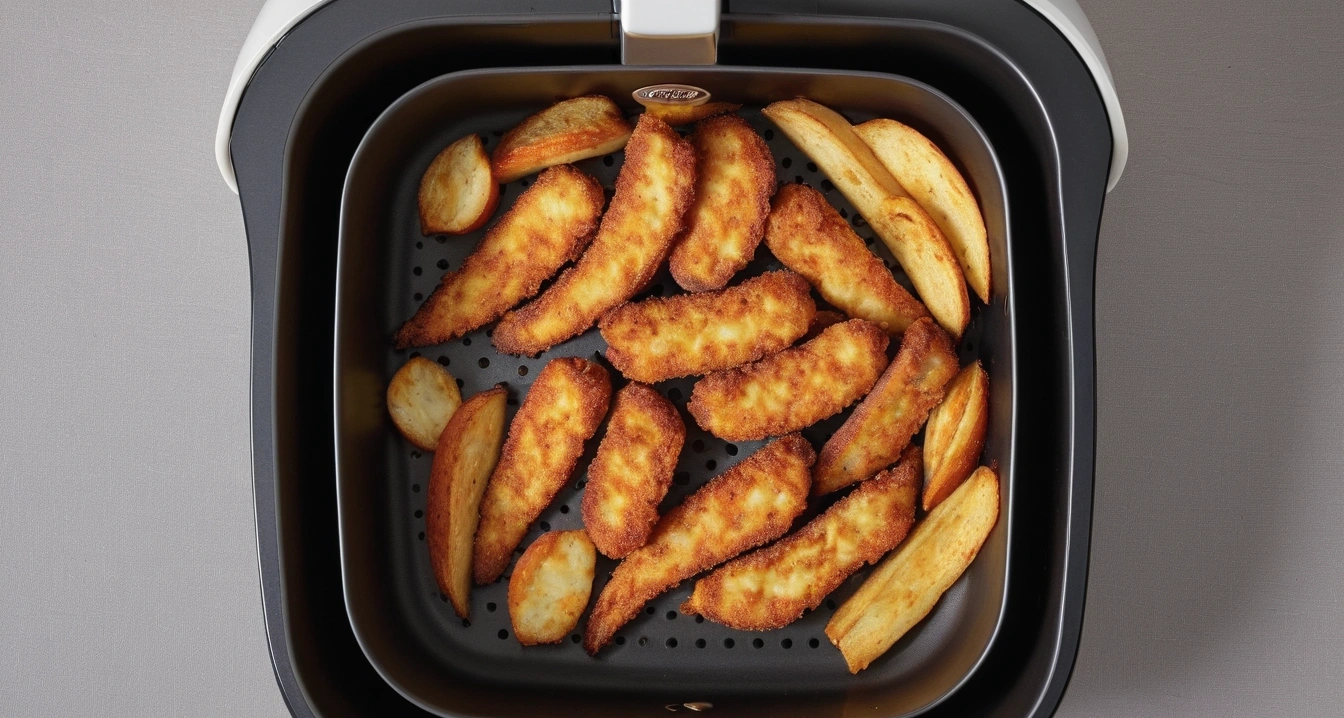 식재료 보관 - 주방 가전(에어프라이어 및 인덕션)을 이용한 고속 조리 프로세스 (food storage, Air fryer dish plating)